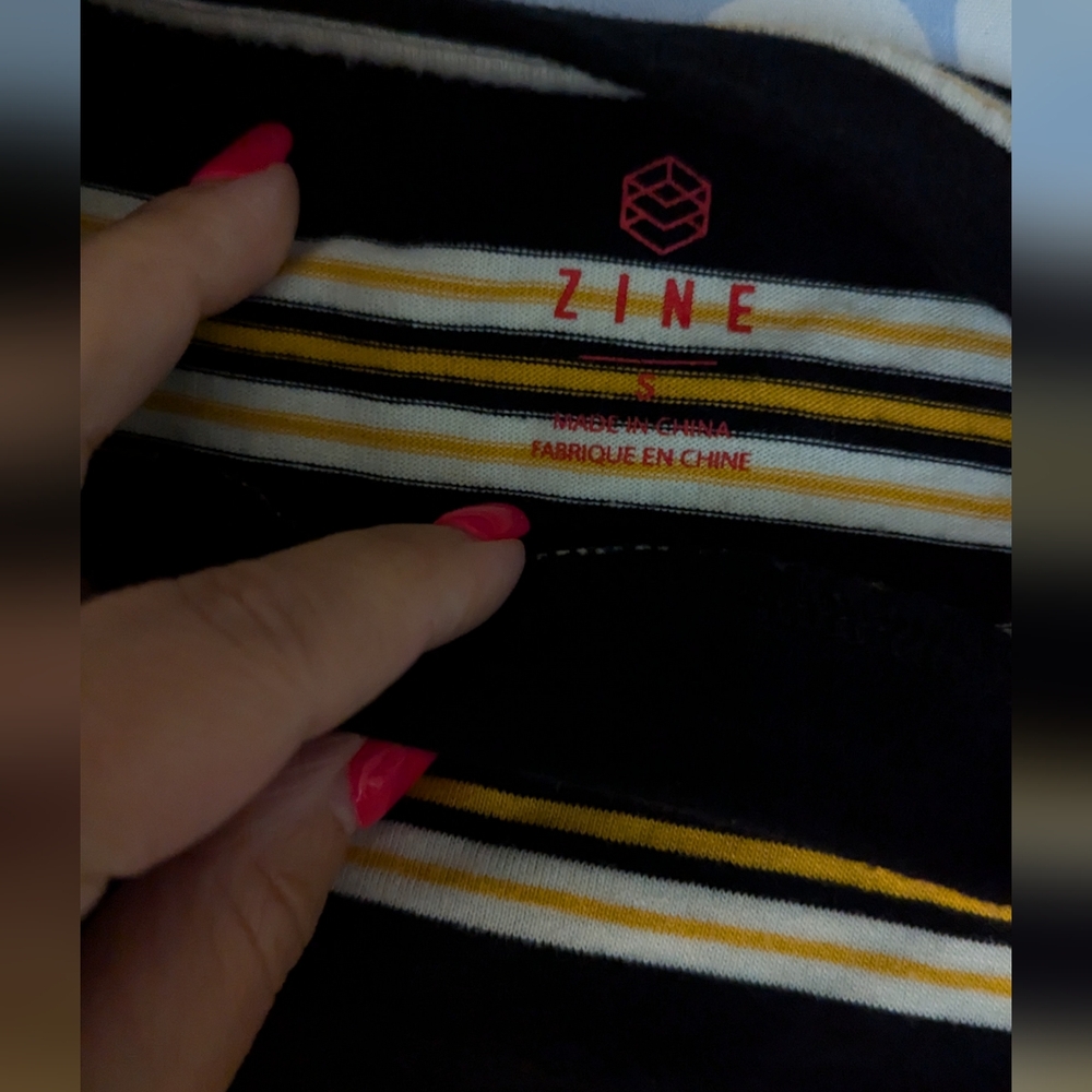 Yellow White Black Striped Tee - Picture 3 of 7